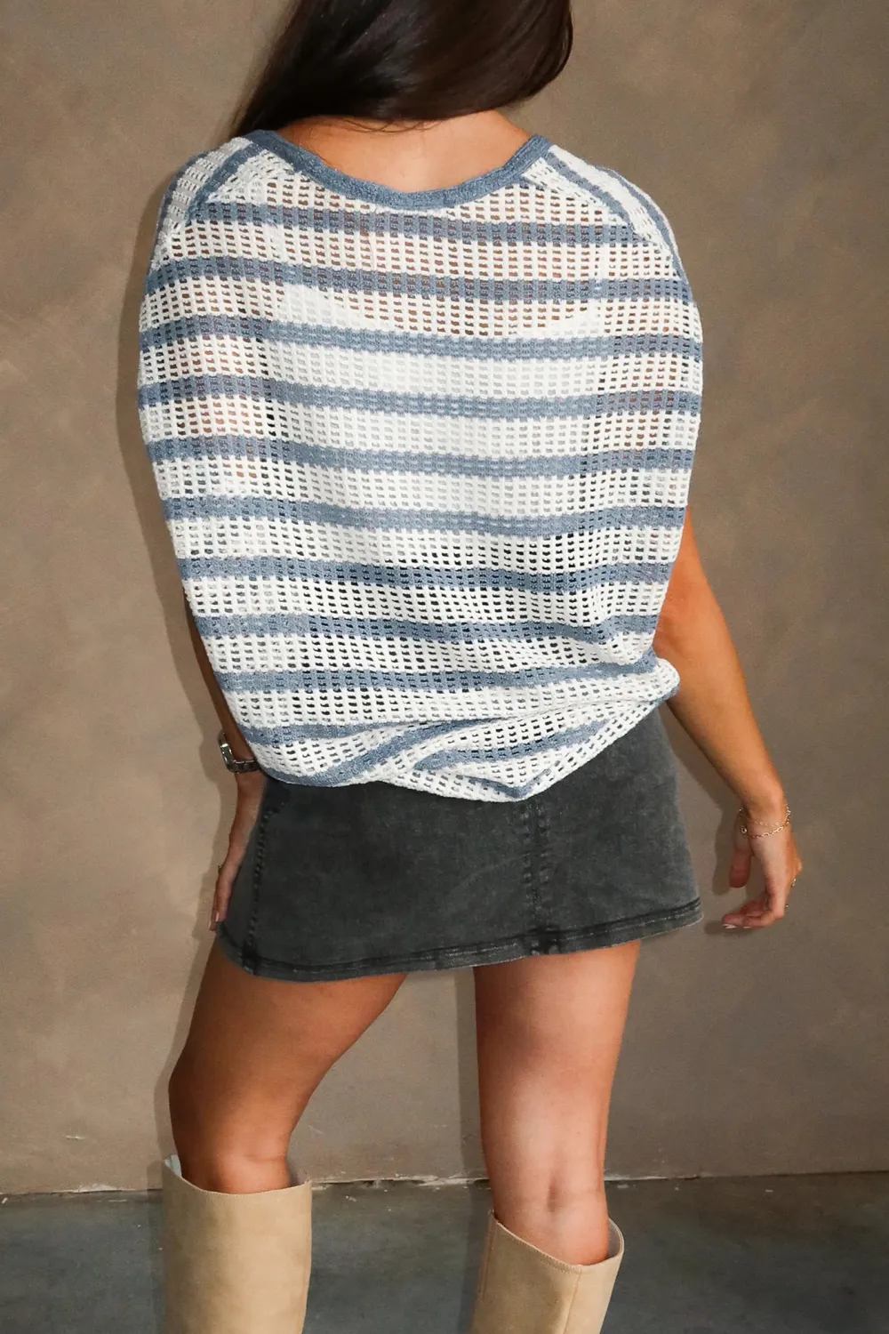 Hollow Striped Vest Top