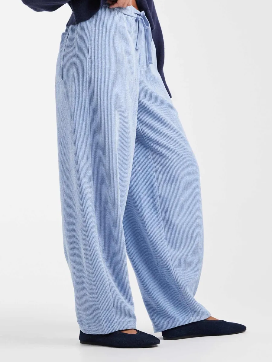 Corduroy Drawstring Wide-Leg Pants