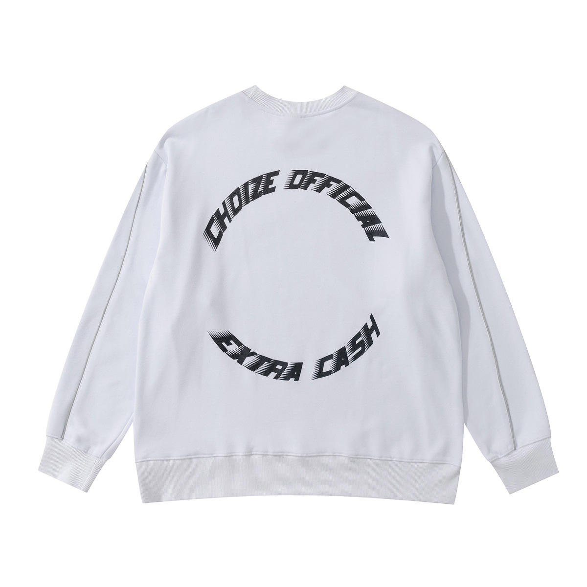 Men's Striped Printed Crew Neck Sweater