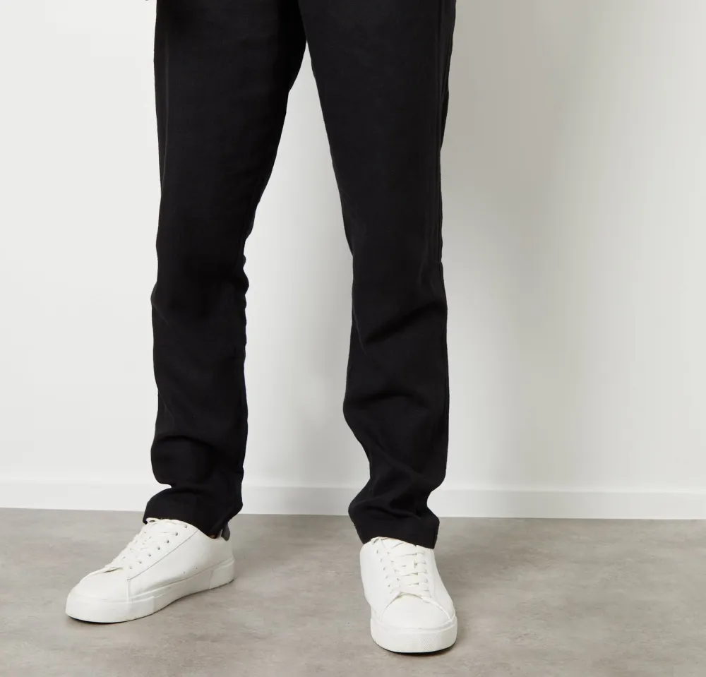 Men's Black Linen Blend Pants
