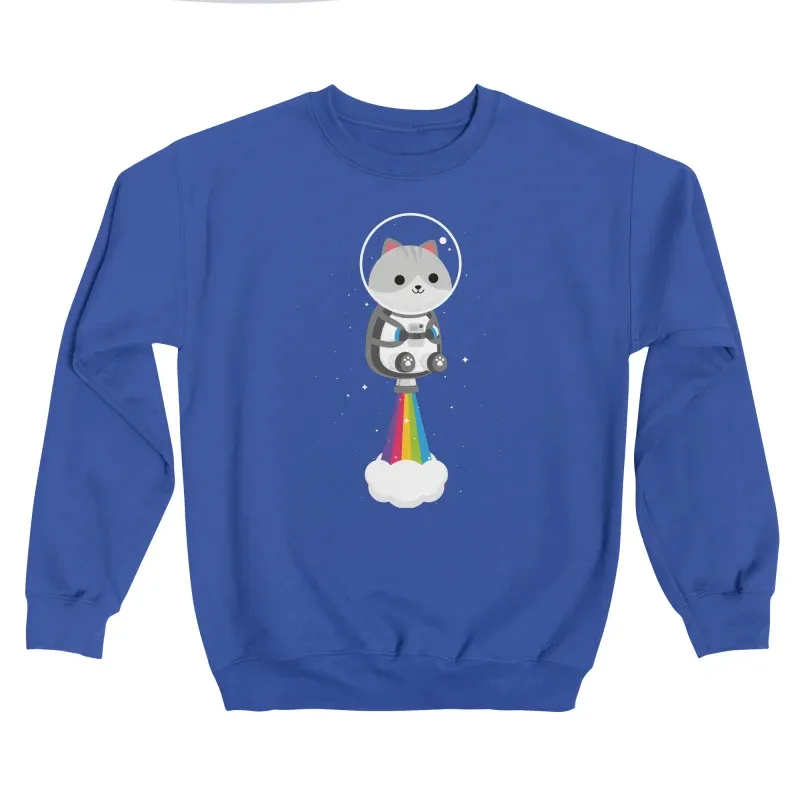 Rainbow Jetpack Astronaut Cat Sweatshirt
