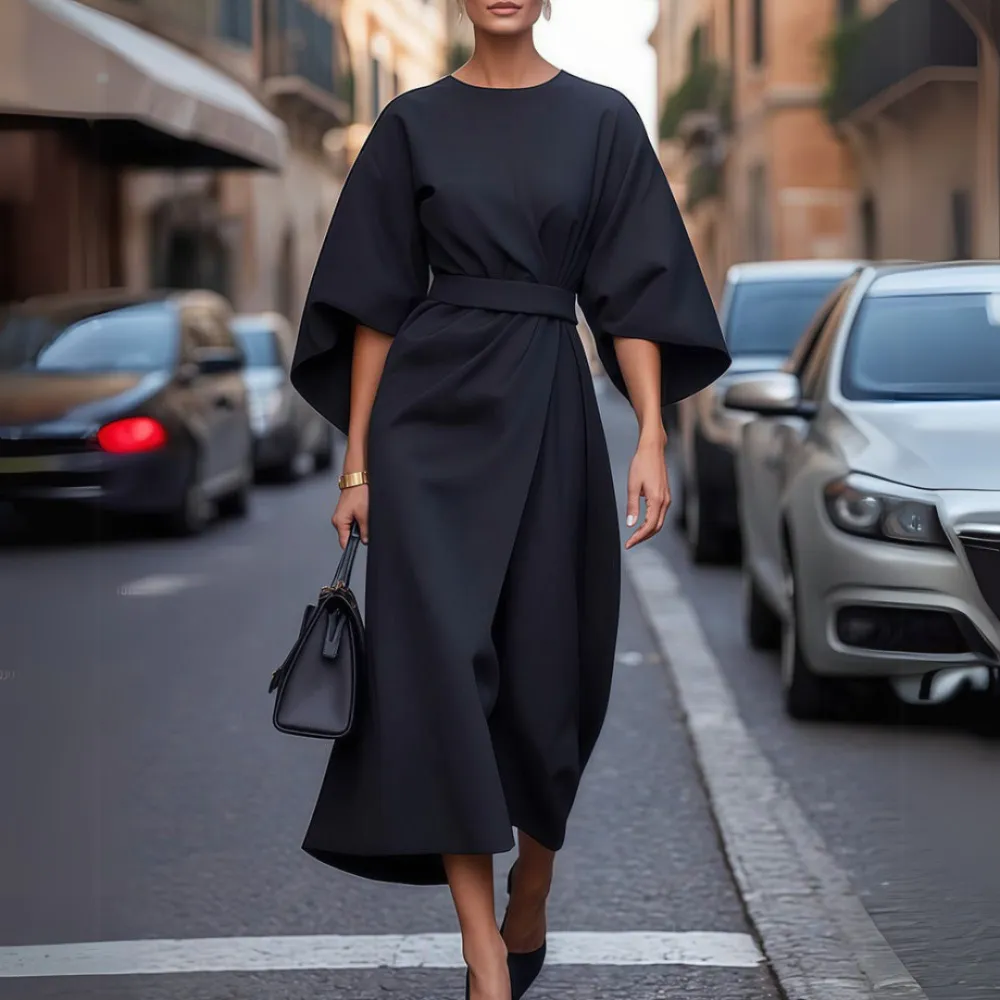 Modern Detail Refined Women's Midi Dress
