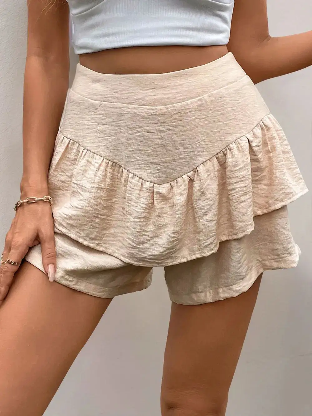 Layered High-Waist Shorts