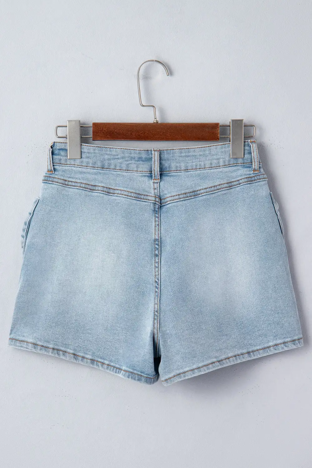 Travel High Waist Pocketed Denim Shorts