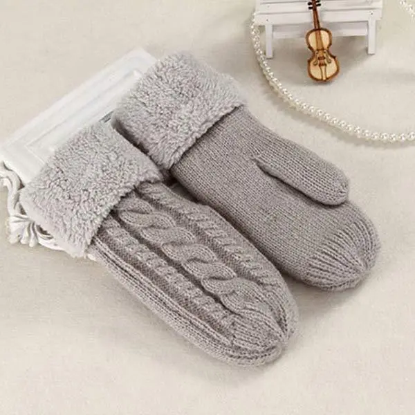 Women'S Thick Fleece Double Layer Gloves 01578963C