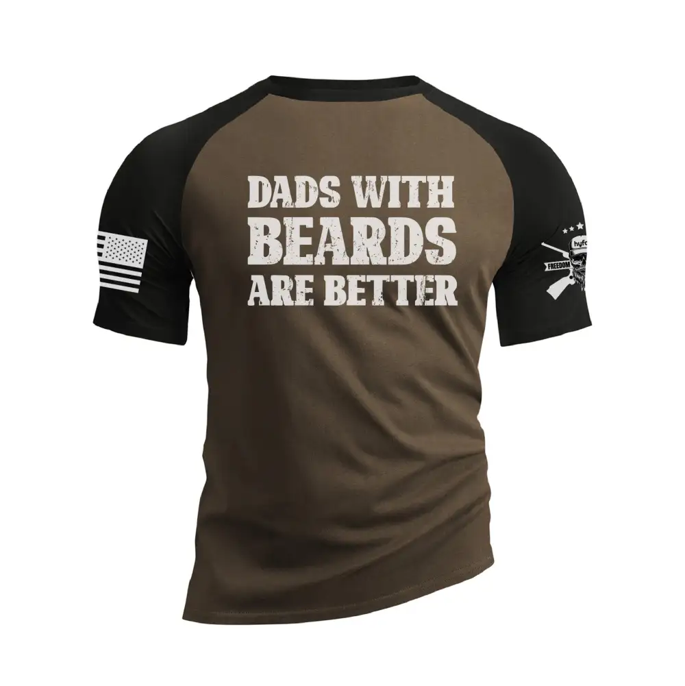 DADS WITH BEARDS ARE BETTER RAGLAN GRAPHIC TEE