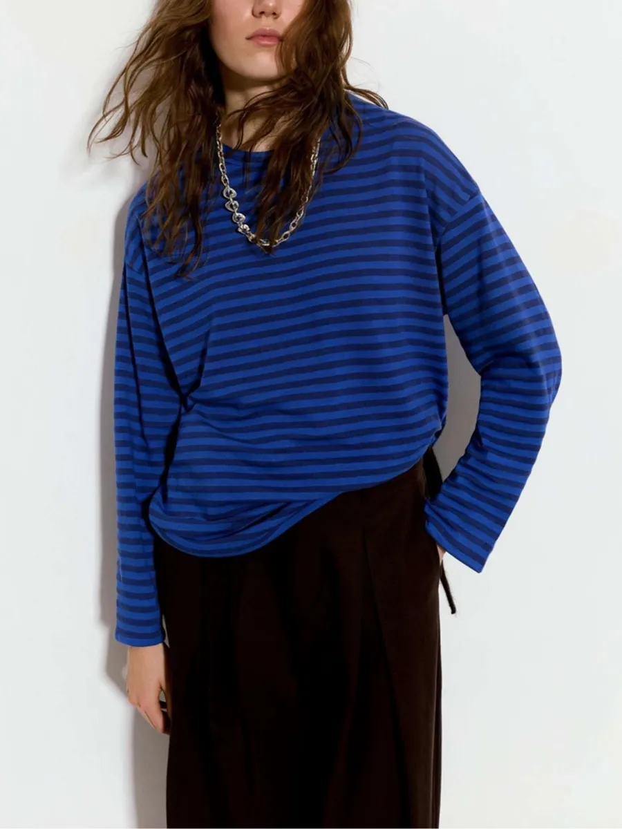 Striped Dropped Shoulder T-Shirt