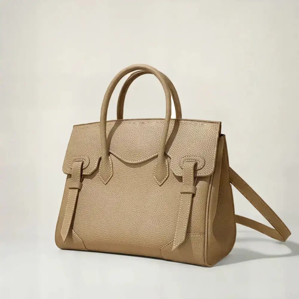 Buckle Leather Handbag