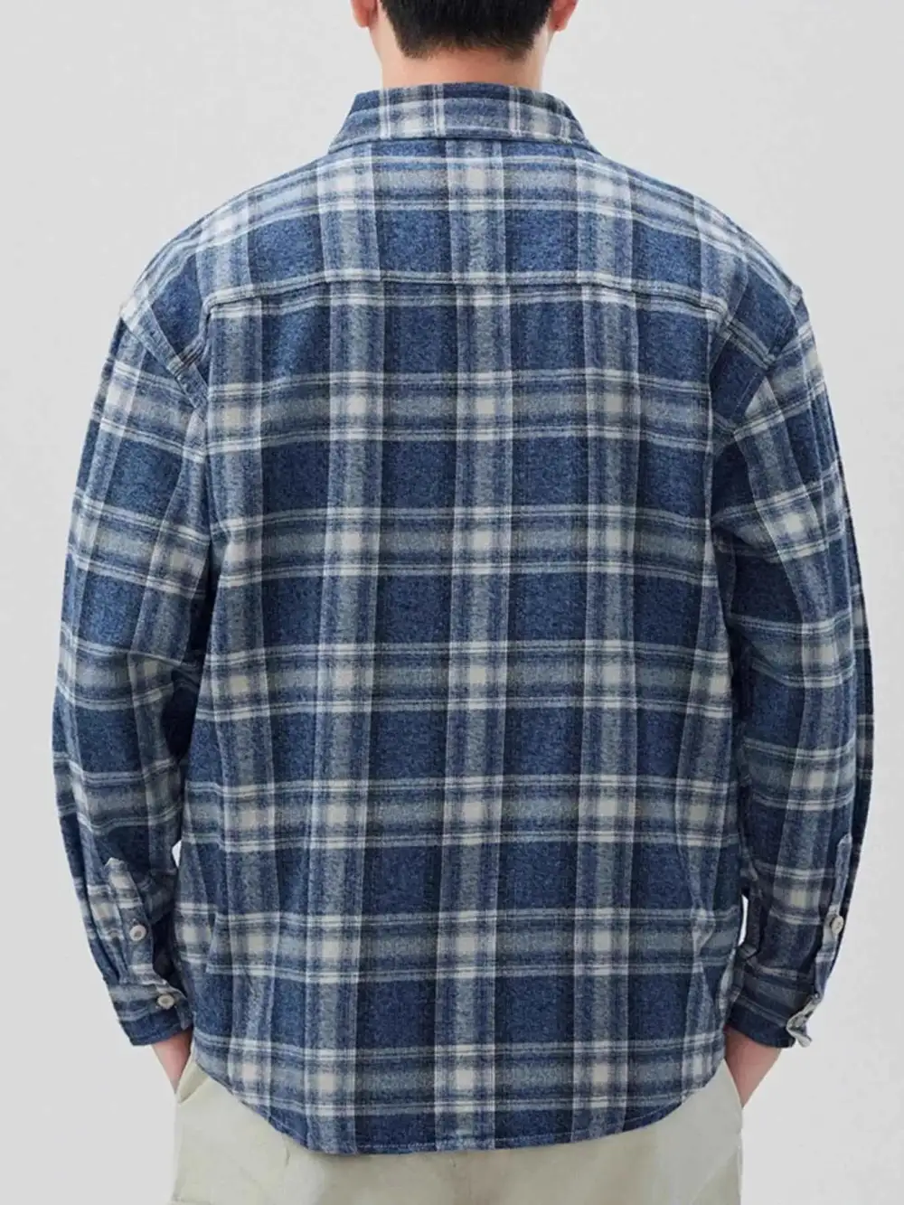 Plaid Button Down Shirt with Contrast Pocket