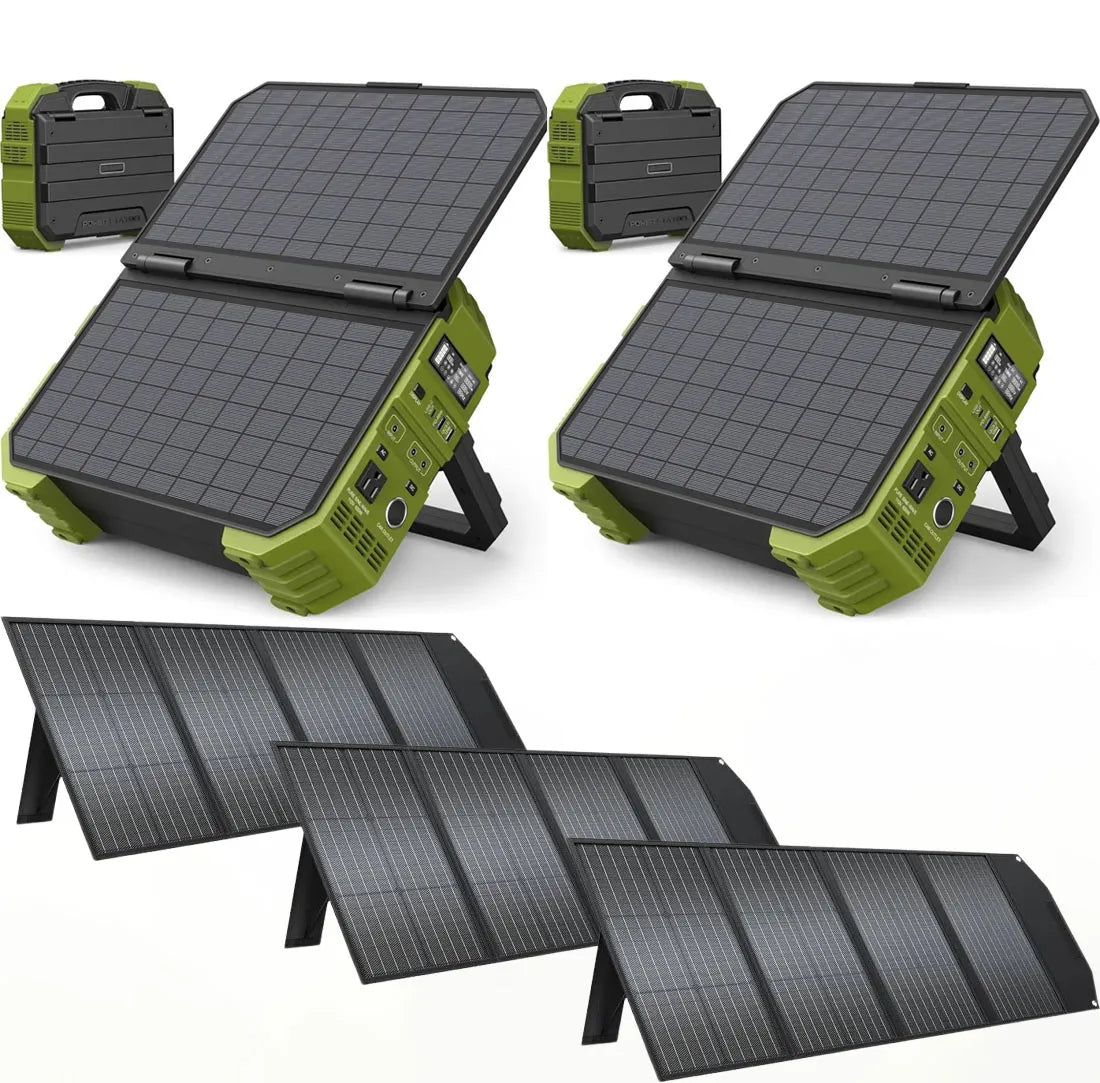 Green portable power station with external solar panels