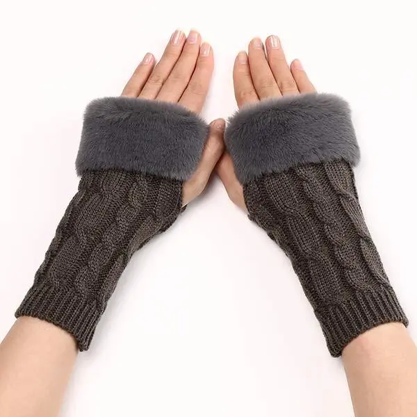 Women'S Fingerless Wool Warm Gloves 47187161C
