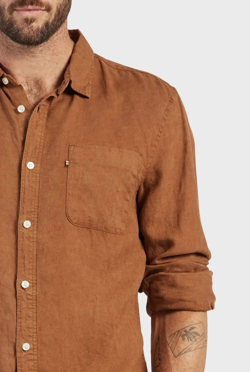 Hampton Linen Shirt-Ash grey