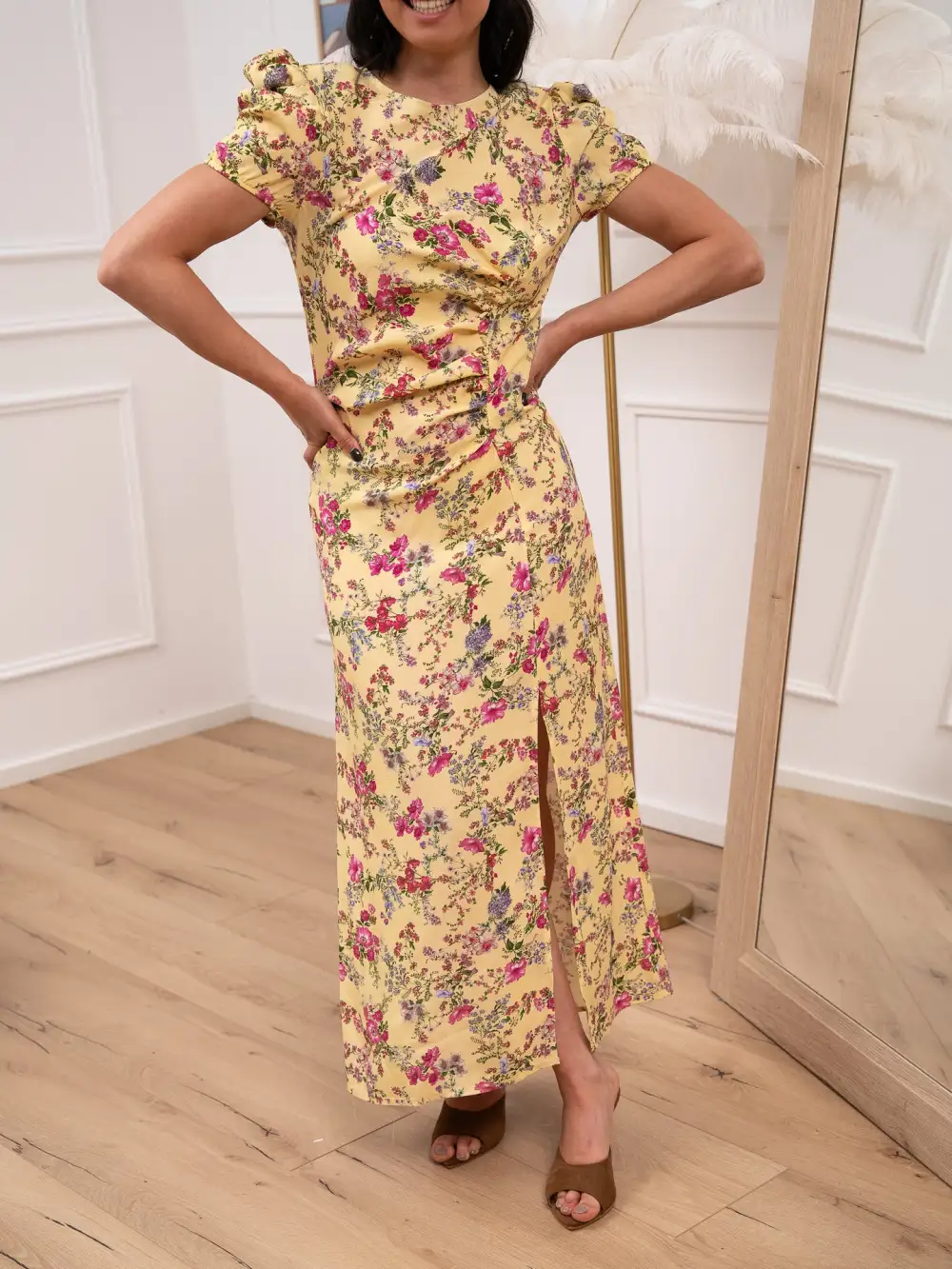 Mosaic Maxi Ruched Dress