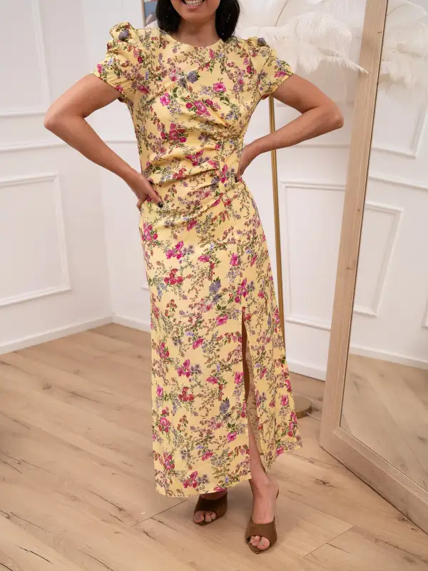 Mosaic Maxi Ruched Dress