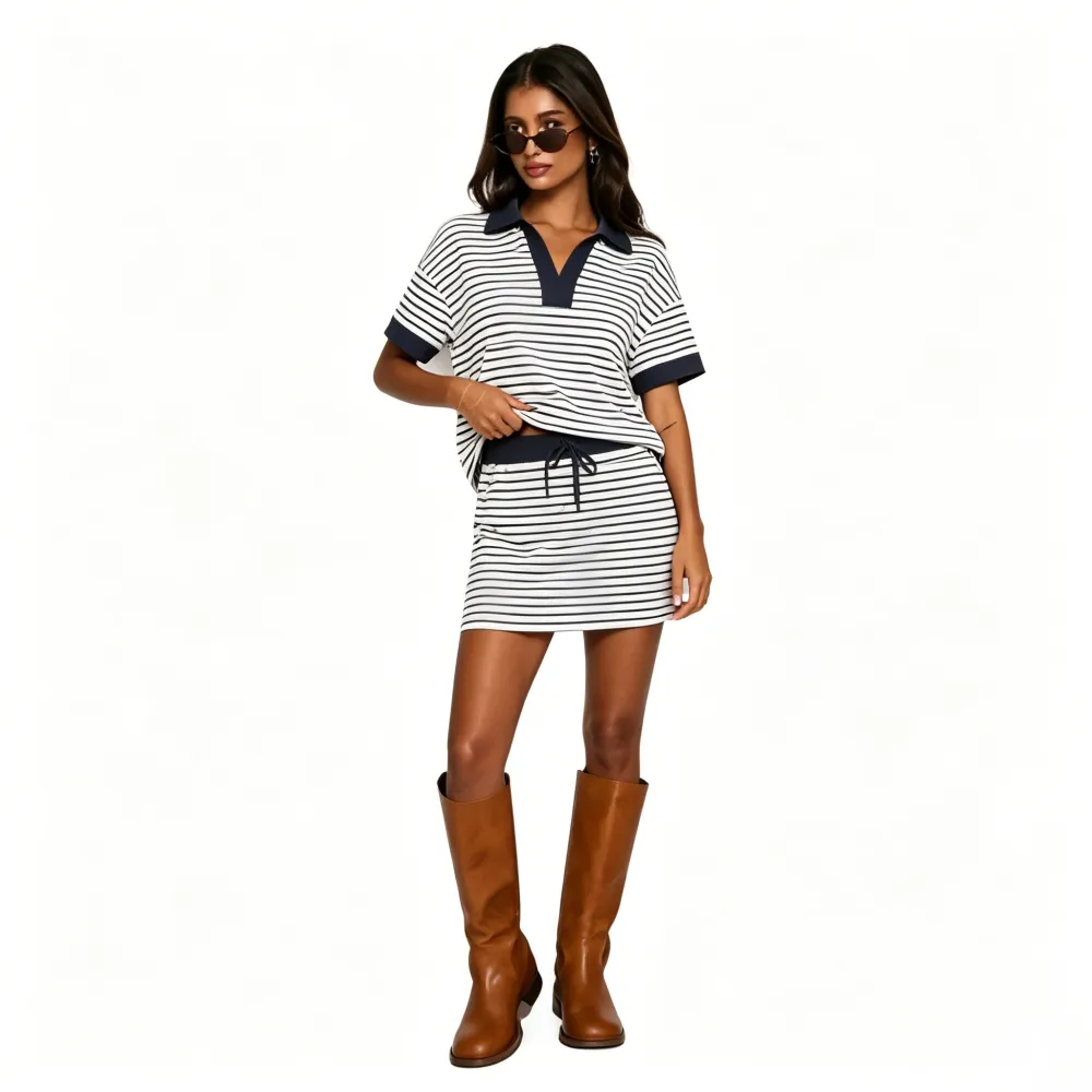 Striped Two-Piece Casual Set