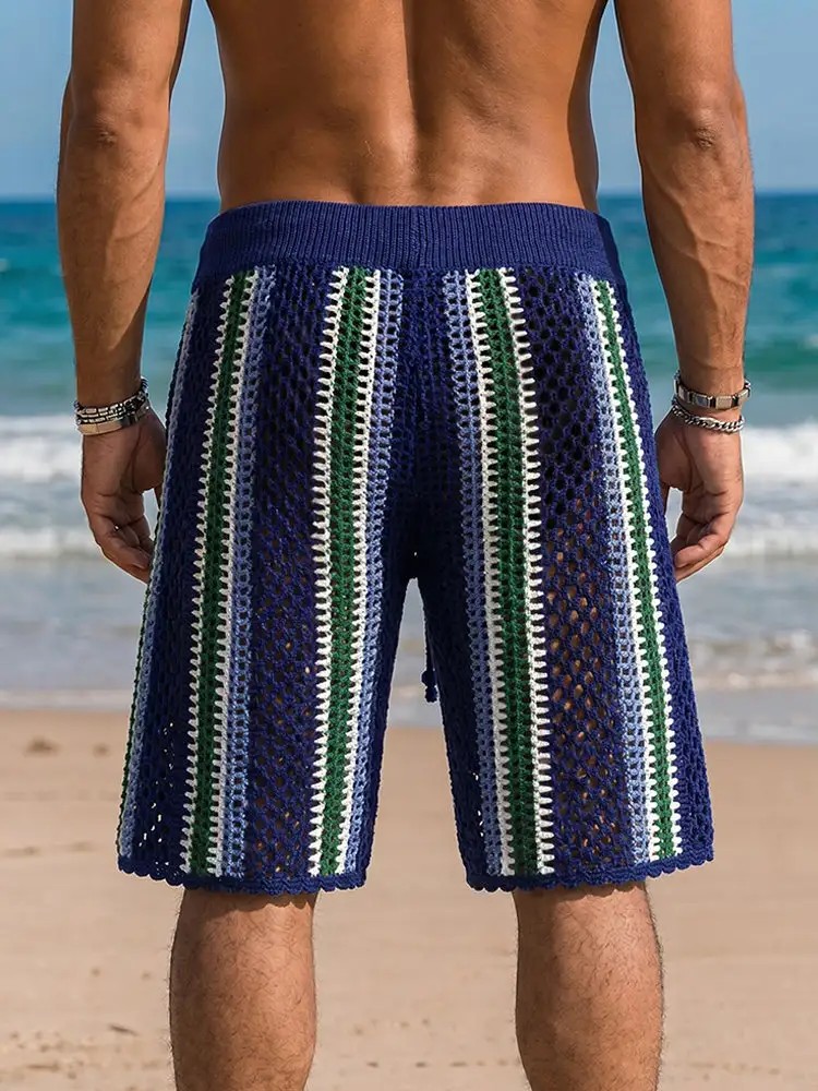 Men's Casual Knit Braided Shorts