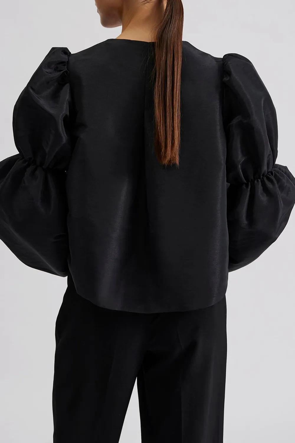 Long Sleeve Pouf Sleeve Blouse