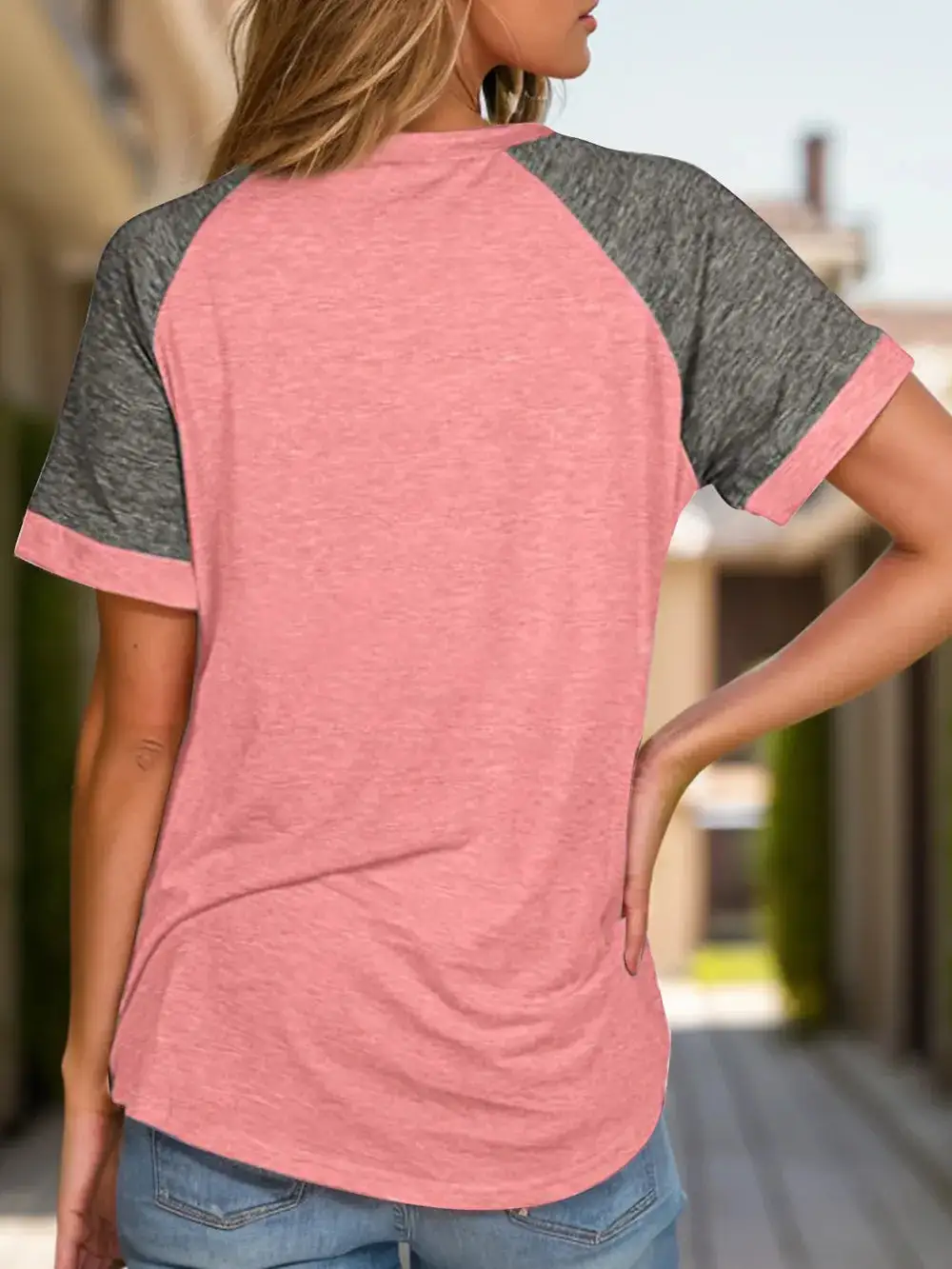 Everyday Contrast Round Neck Short Sleeve T-Shirt