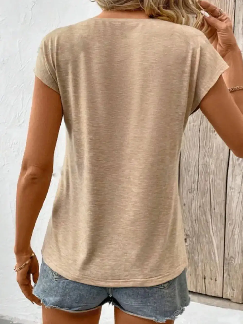Relaxed V-Neck Short Sleeve T-Shirt