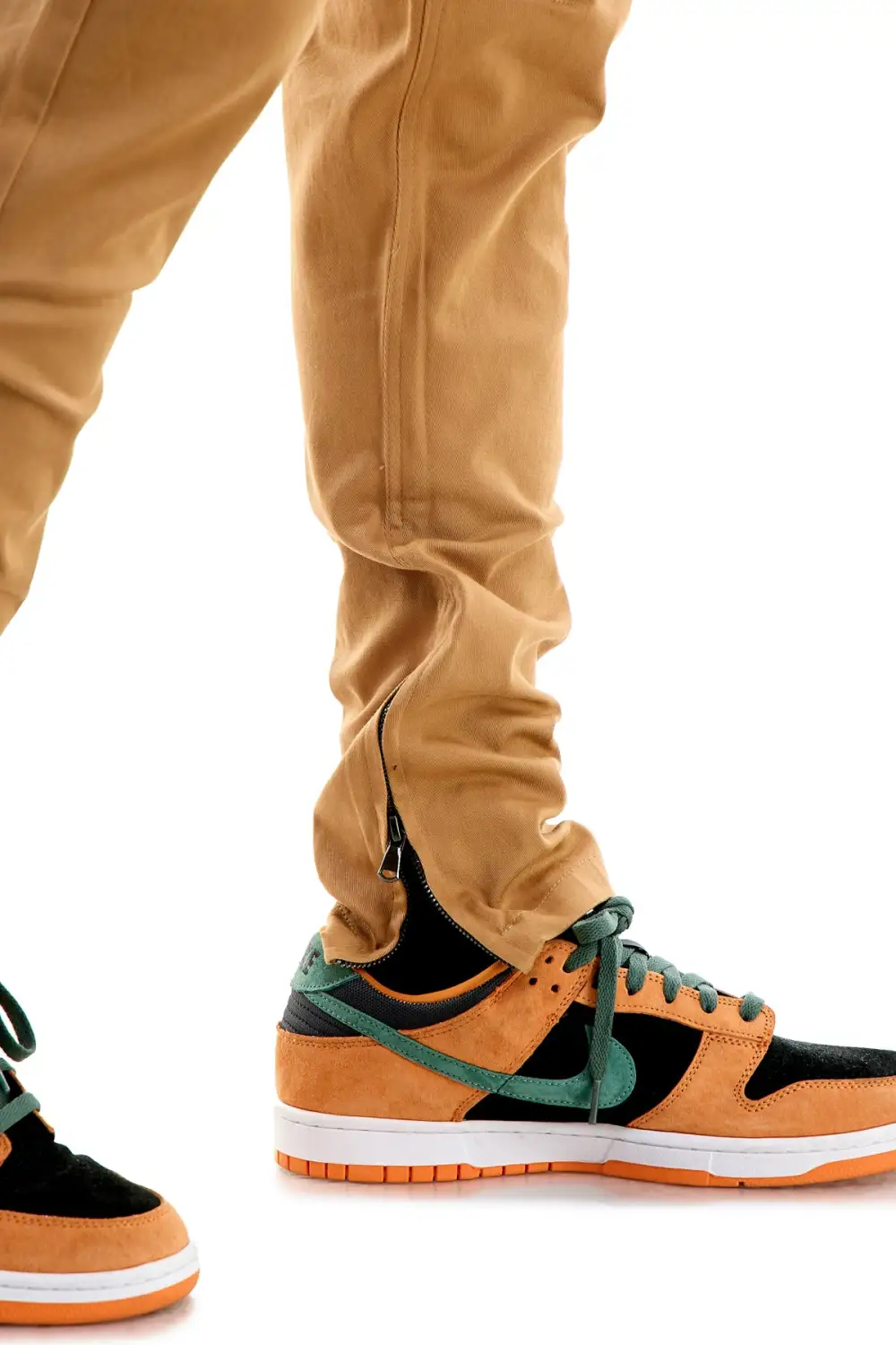 Men's Clean Skinny Raw Hem Zip Detail Pants