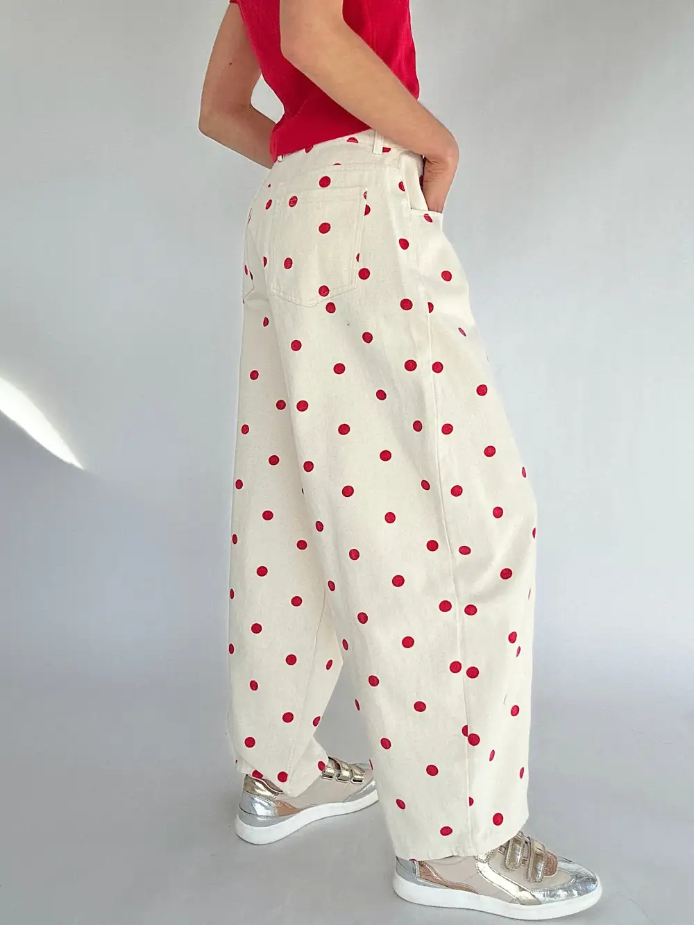 Polka Dot Barrel Pants