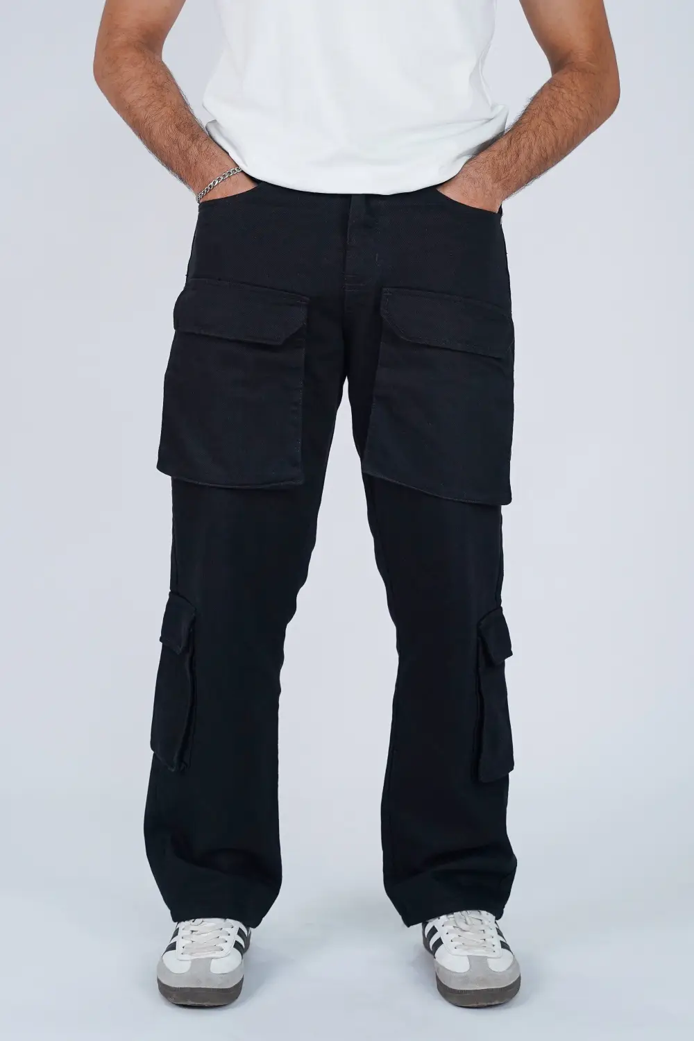 Relaxed Cargo Denim Jeans