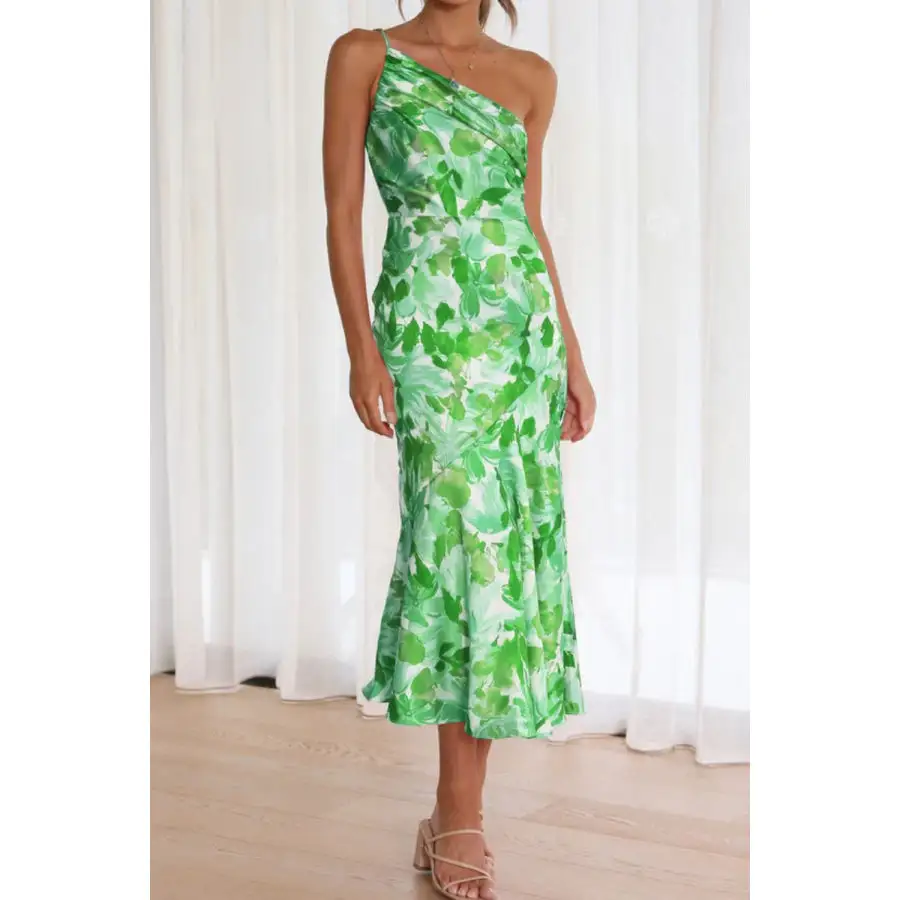 Midi Ruched Single Shoulder Midi Dress