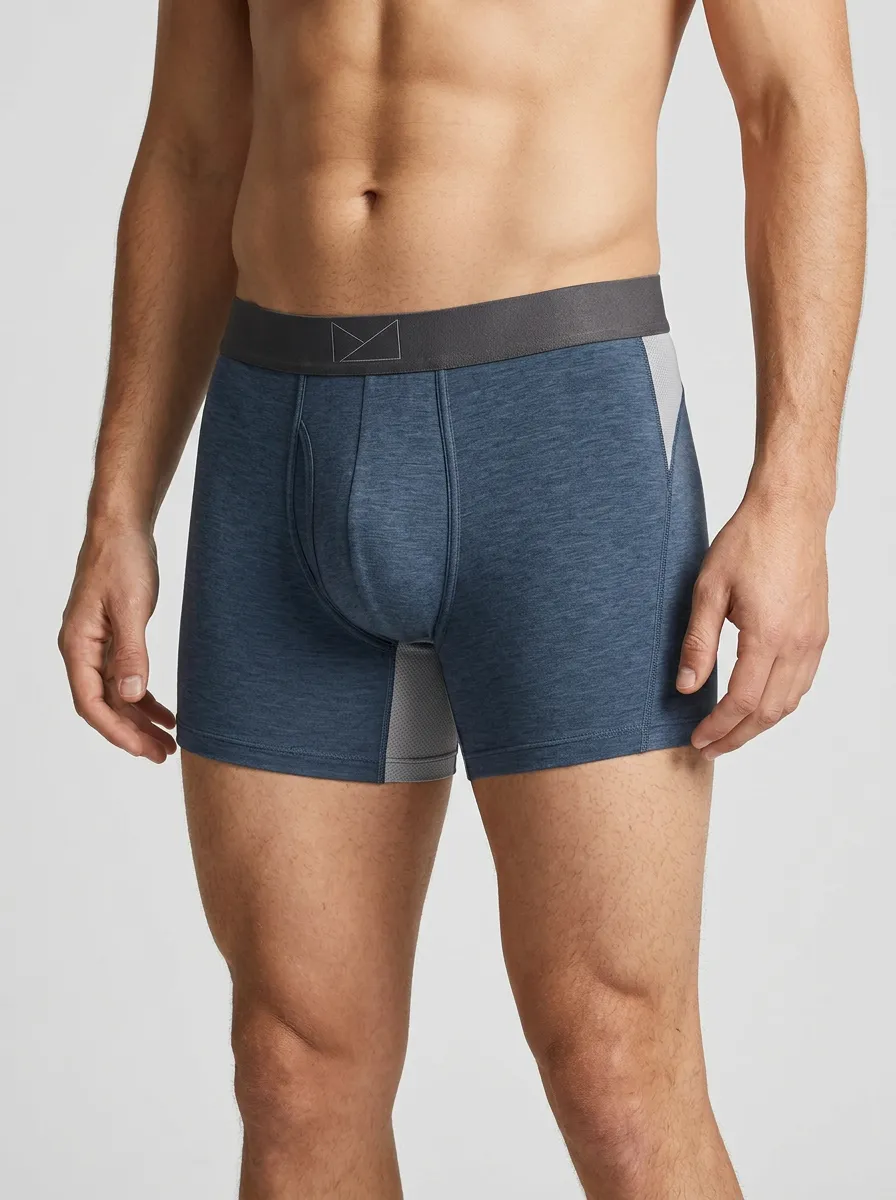 Athletic Performance Heathered Mesh Panel Boxer Briefs