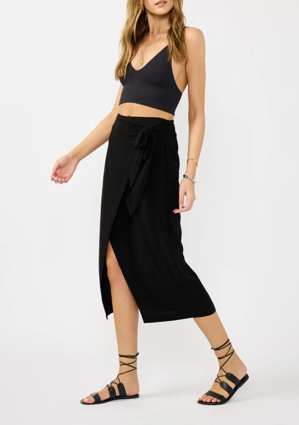 Tie Waist Wrap Skirt