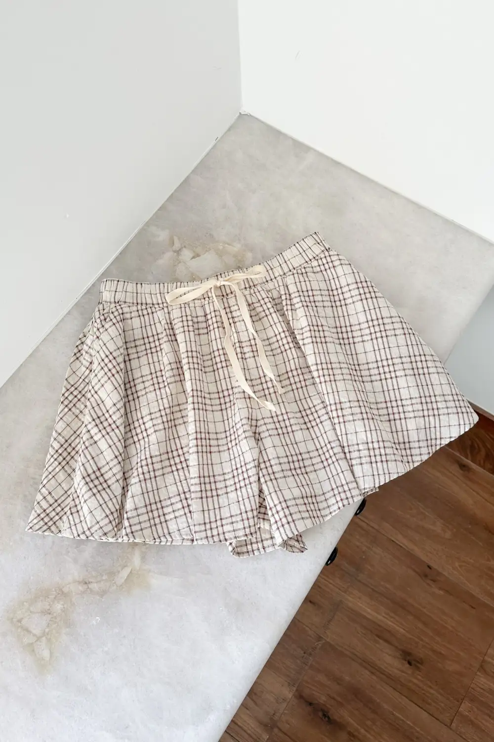 Layered Soft Plaid Shorts