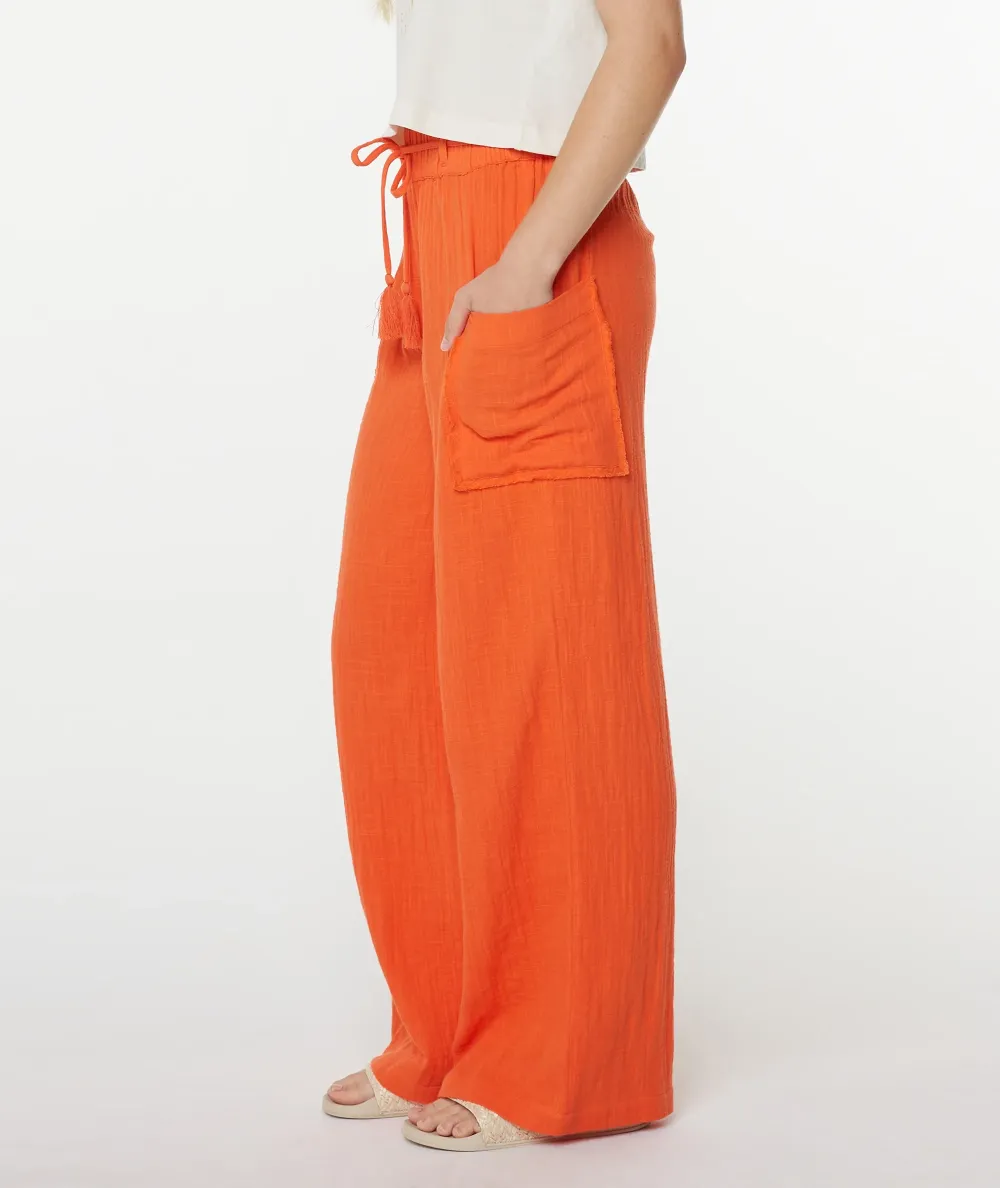 White Pure Cotton Ladies Wide-Leg Pants
