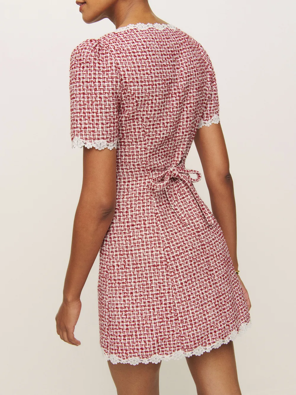 Gingham Button Front Mini Dress