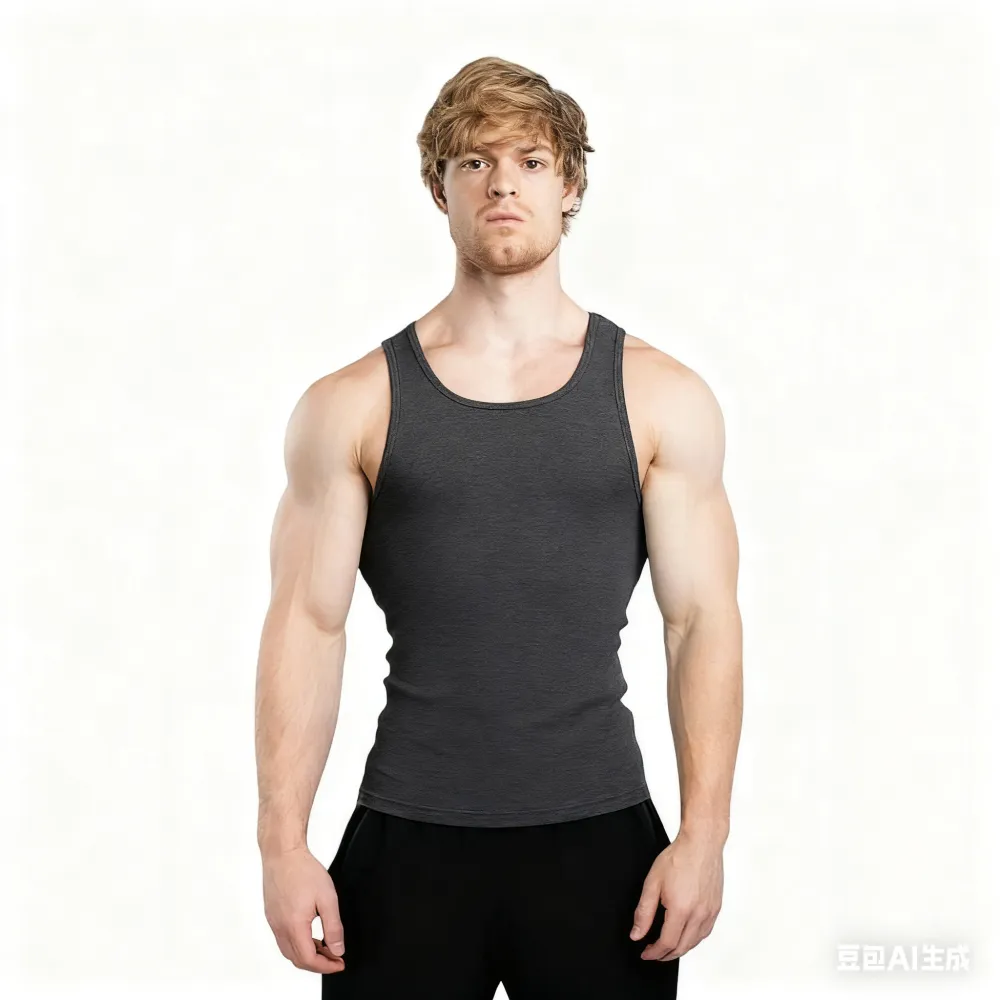 Men's Tank Top Scoop Neck Knit Gym Workout Muscle Tank Undershirt Sleeveless Shirts