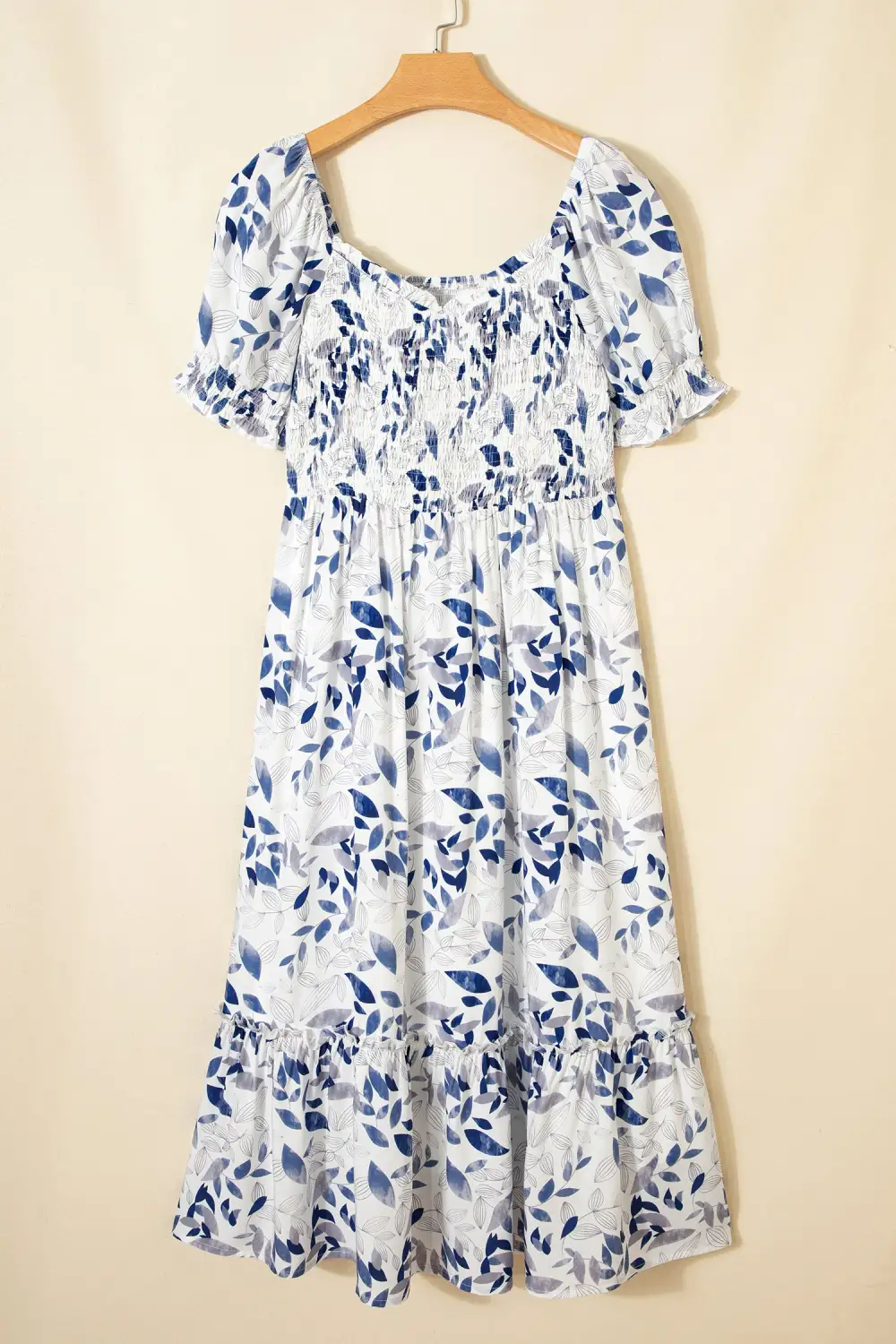 Floral Tiered Smocked Midi Dress