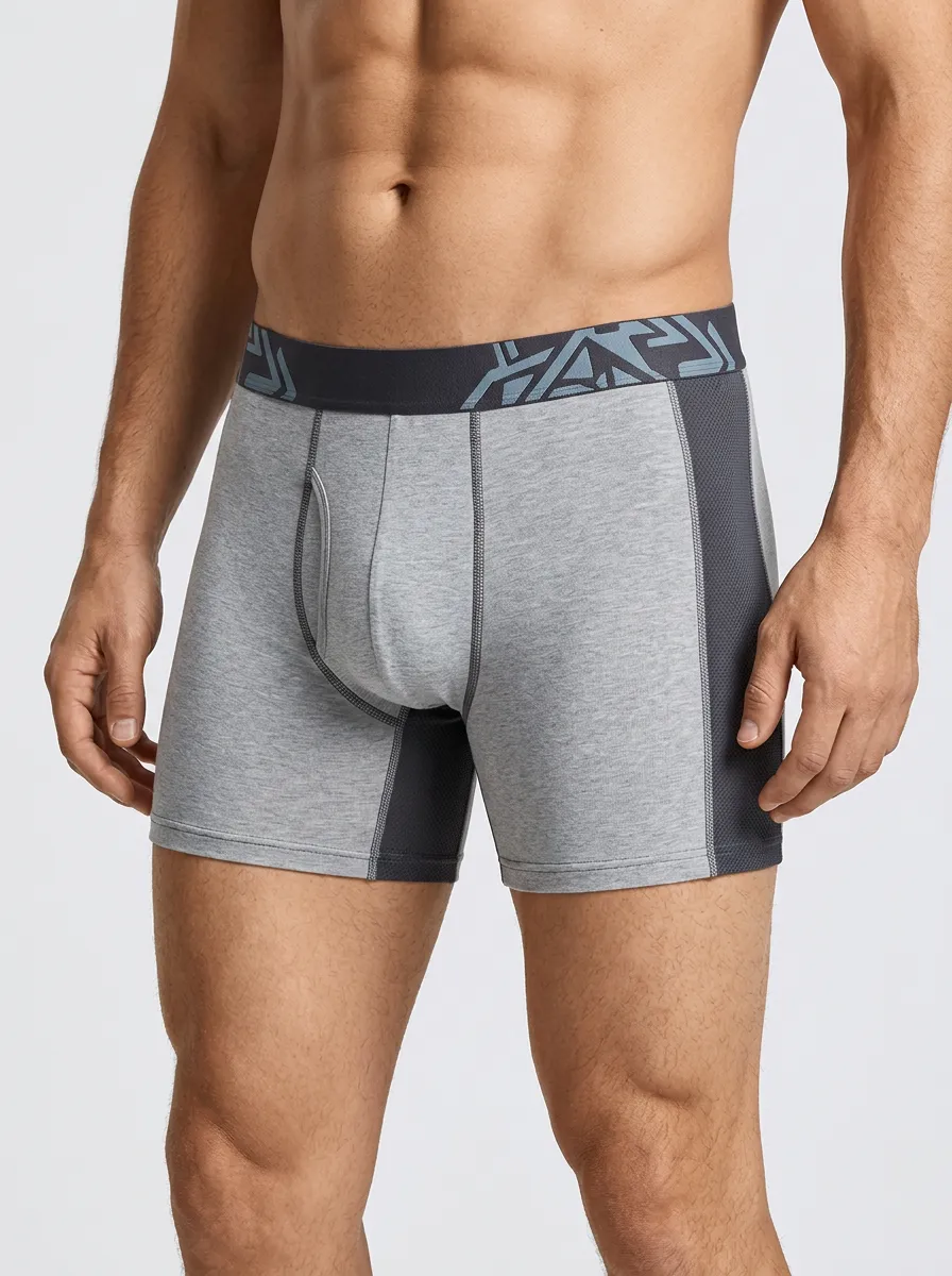 Everyday Geometric Athletic Performance Look Men's Boxer Briefs