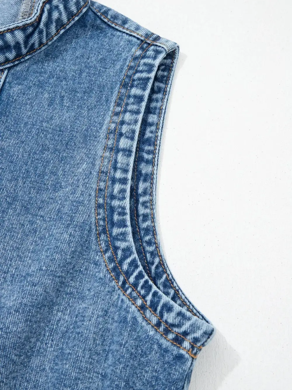 Denim Button Front Sleeveless Dress Casual
