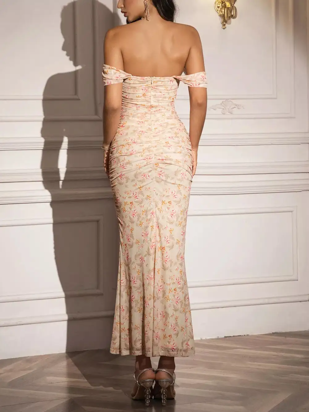 Floral Ruched Dress Casual