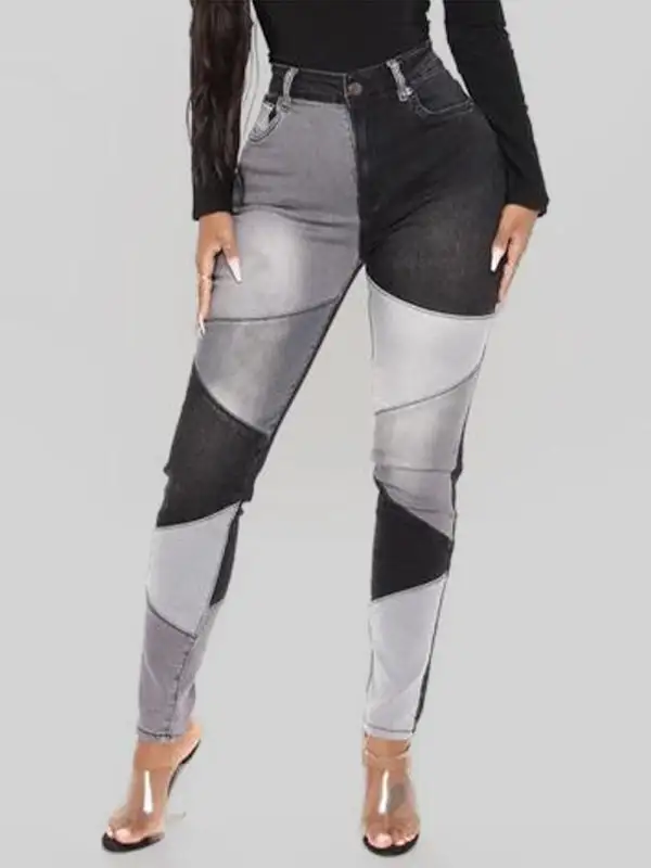 Structured High Waist Skinny Denim Jeans