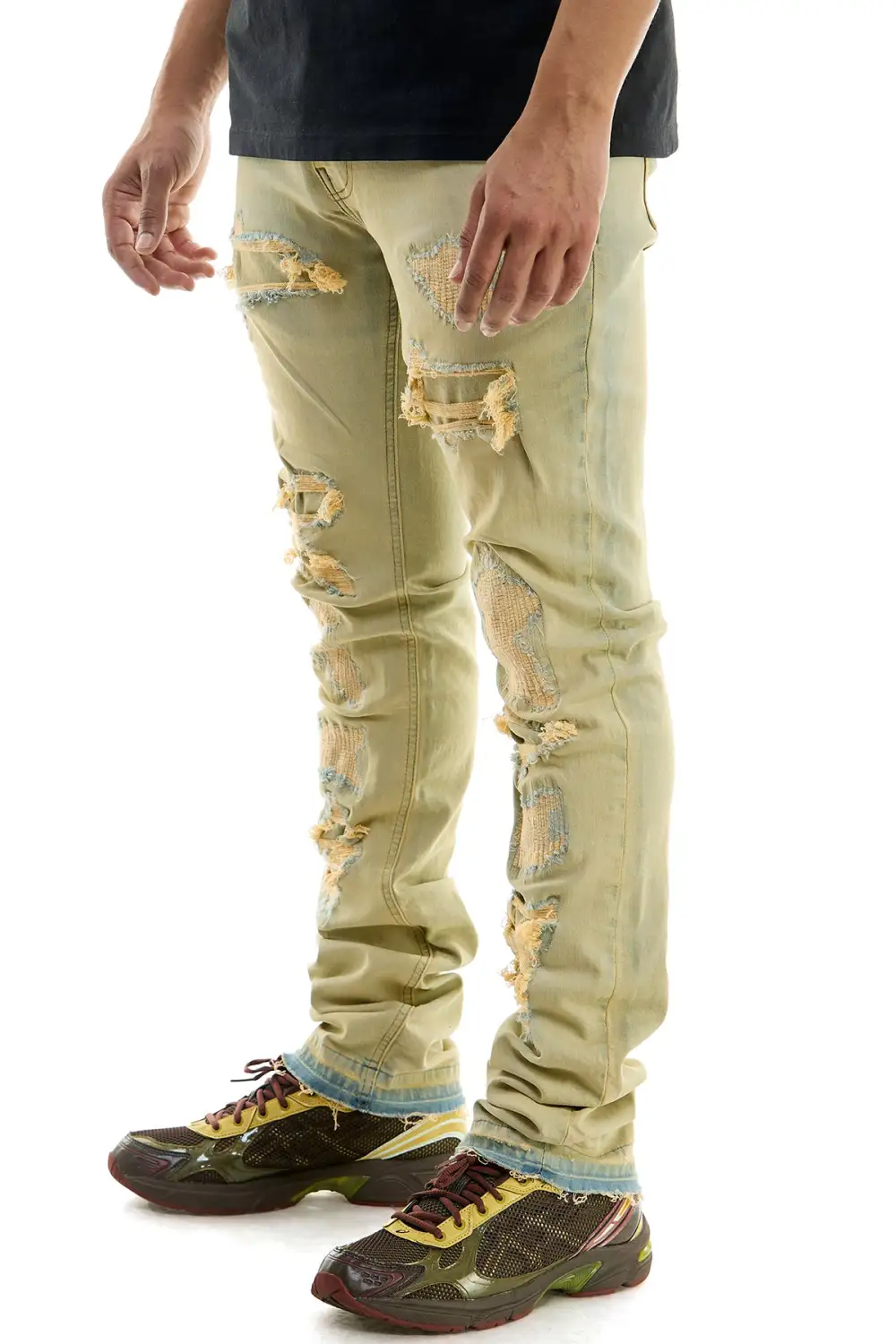 Men's Skinny Stacked Distressed Jeans