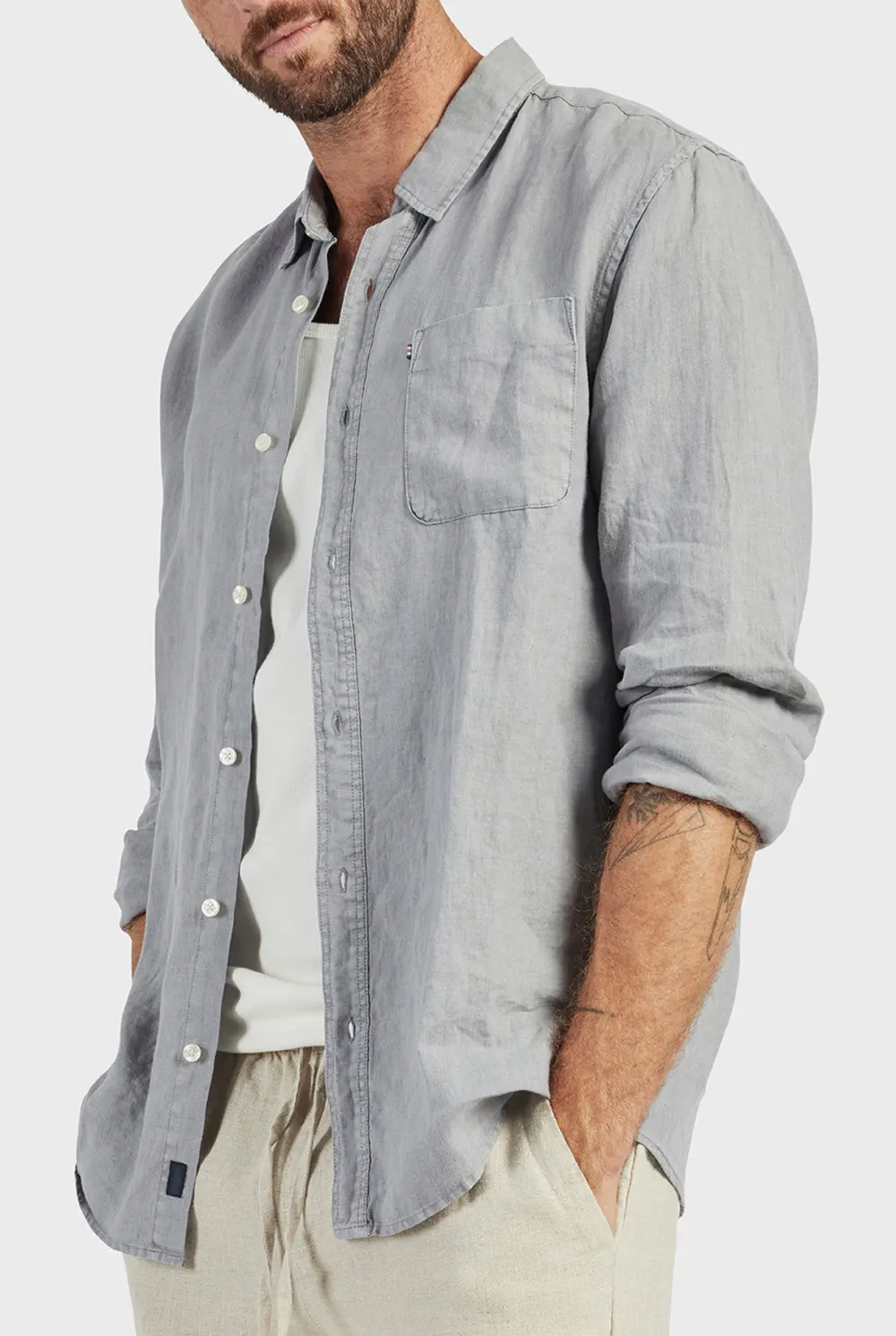 Light Gray Linen Shirt