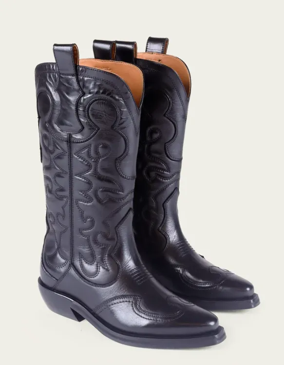 Side Zip Stacked Heel Boots