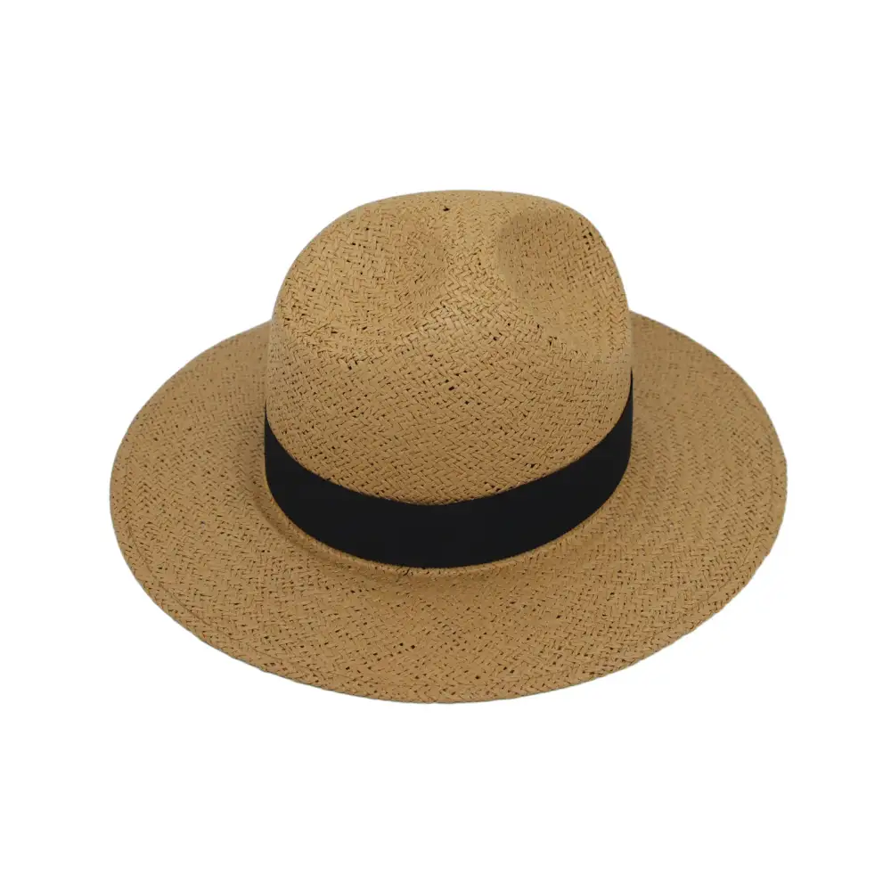 Wide Brim Straw Fedora Sun Hat