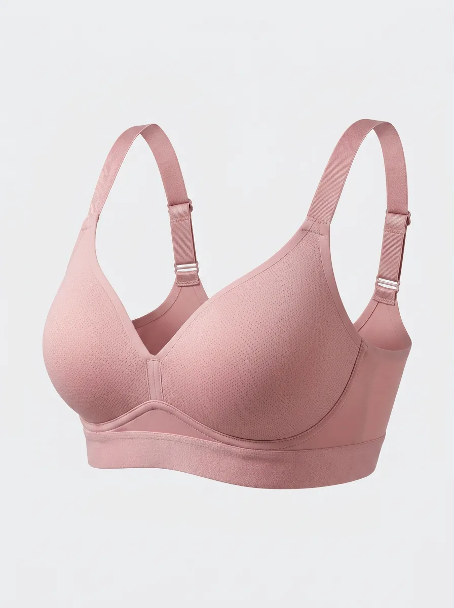 Women's Full-Coverage Wireless Seamless Wide-Strap Bra