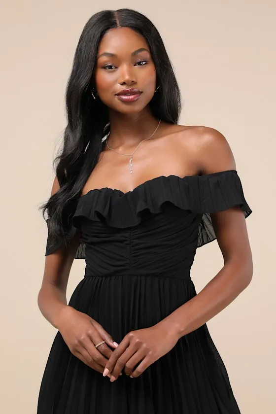 Always Remarkable Light Blue Floral Off-the-Shoulder Maxi Dress