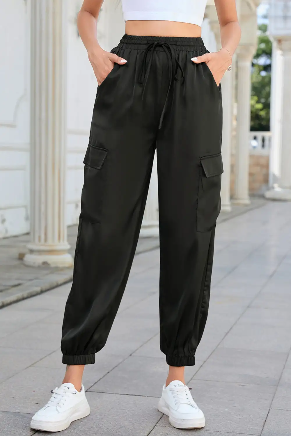 Modern Tie Detail High Waist Pants