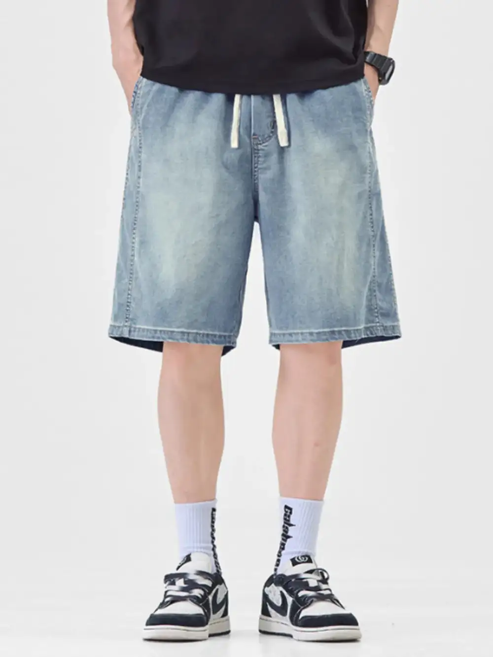 Men's Plus Size Casual Loose Fit Denim Shorts