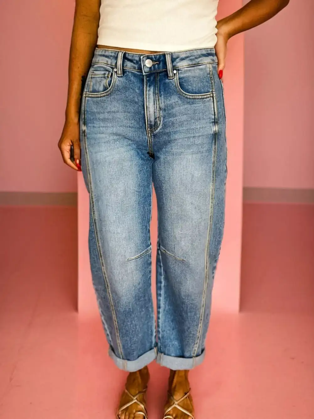 Knit Simple Denim Jeans