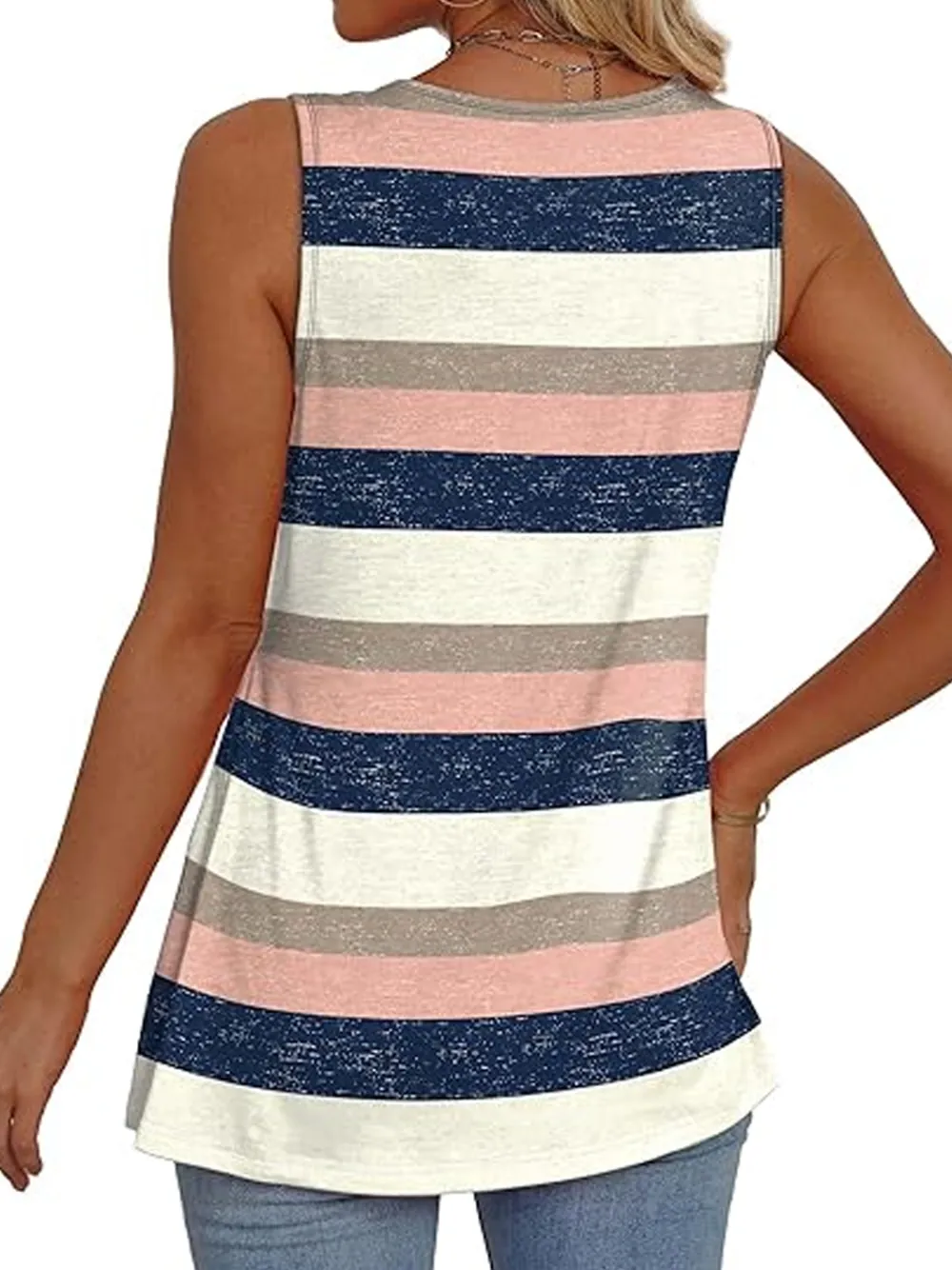 Womens Tank Tops 2025 Flowy Peplum Tops For Women Dressy Sleeveless V Neck Babydoll Tank Tops