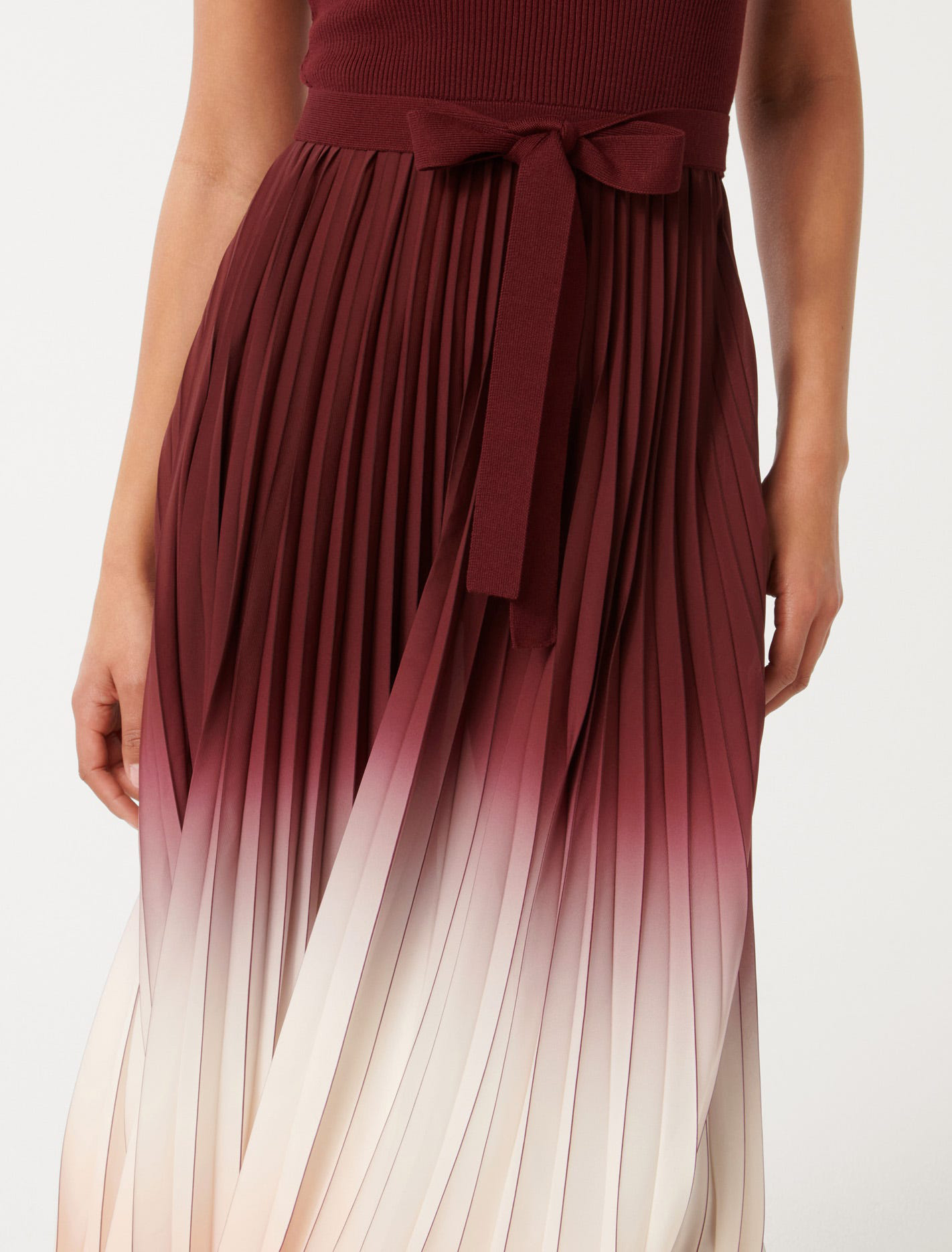 Ombre Pleated Midi Dress
