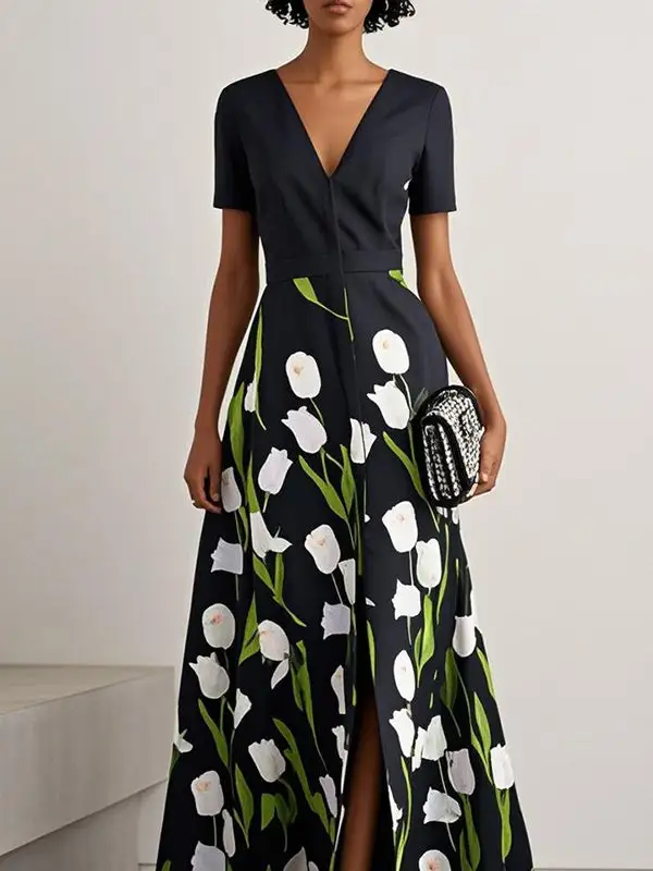 Front Neck Maxi Dress